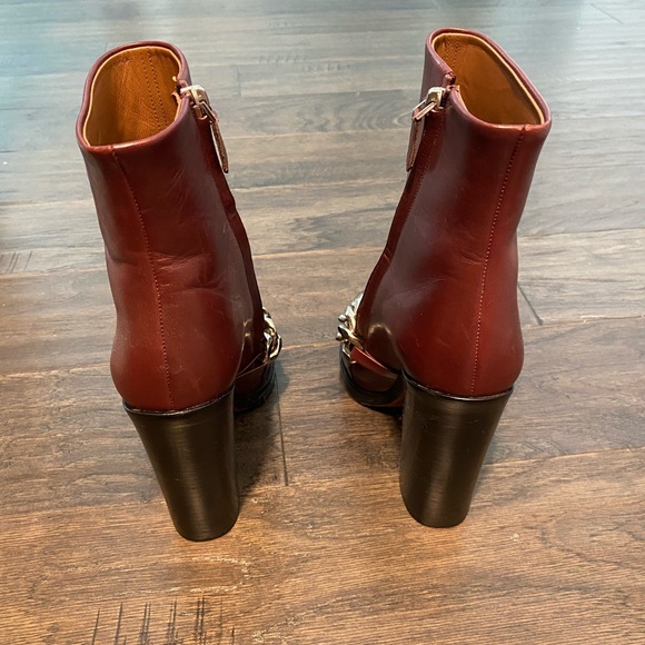 Burgundy Givenchy Chain Embellished Boots - Picture 3 of 9
